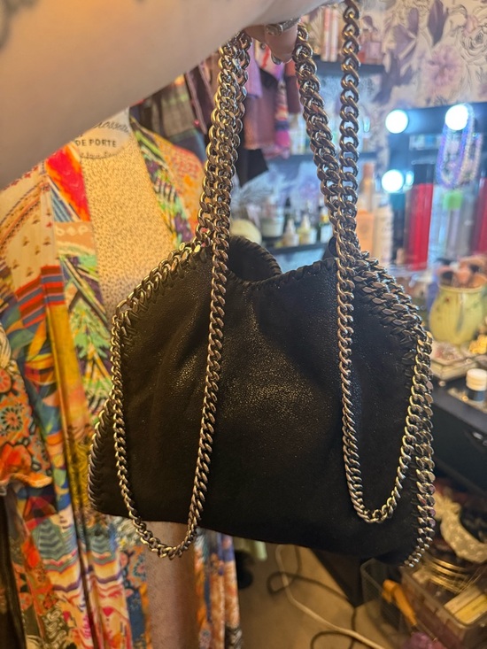 Stella McCartney Handbags - Stella McCartney Black Chain-Trim Crossbody Bag